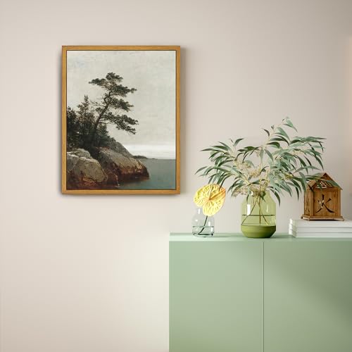 Roslynity Framed Canvas Wall Art Vintage Print Paintings The Old Pine Landscape Rustic Tree Nature Retro Aesthetic Antique Artwork For Home Living Room Bathroom Bedroom Wall Decor thumb #4
