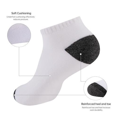12 Pairs Mens Cushioned Ankle Socks, Comfort Low Cut Casual Socks4