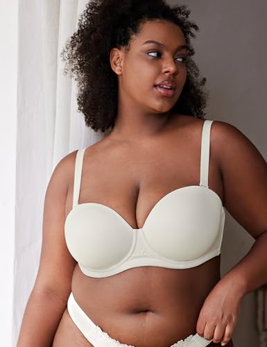 Image of Wingslove Women's Strapless Full Figure Bra Underwire Multiway Contour Plus Size Bra Red Carpet