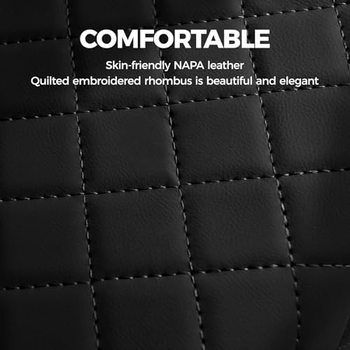 Image of FREESOO Car Center Console Cover, Leather Armrest Cover for Car, Universal Middle Console Cushion with Storage Box, Cup Holder, Tissue Box & Phone Slot, Luxury Waterproof Interior Accessories, Black