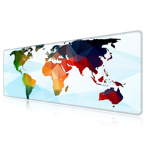 Grand sous-main bureau 140x50cm tapis de souris gaming XXL LL-COEUR carte du monde pour clavier
