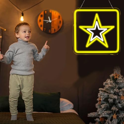 Image of Military-themed Neon Signs Army Veteran Neon Lights Wall Decor for Man Cave Bedroom Bar Army Themed Gift Art for Christmas Party-13.31x13 IN-USB Powered-Acrylic
