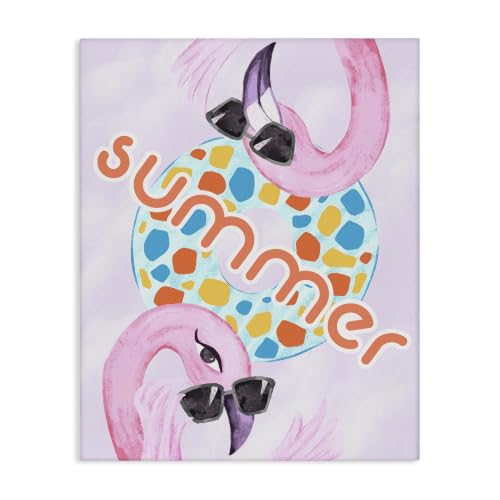 Stupell Industries Pink Summer Flamingos, 24 x 30 Inch Canvas Wall Art