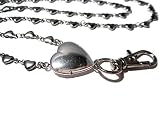 ATLanyards Heart Locket Lanyard with Solid Heart Chain - Locket Badge Holder