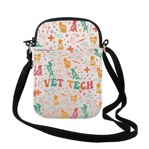TSOTMO Vet Tech Crossbody Bag Veterinary Medicine Gift Dog Paw Dog Lover Vet Assistant Cat Lover Vet Gift