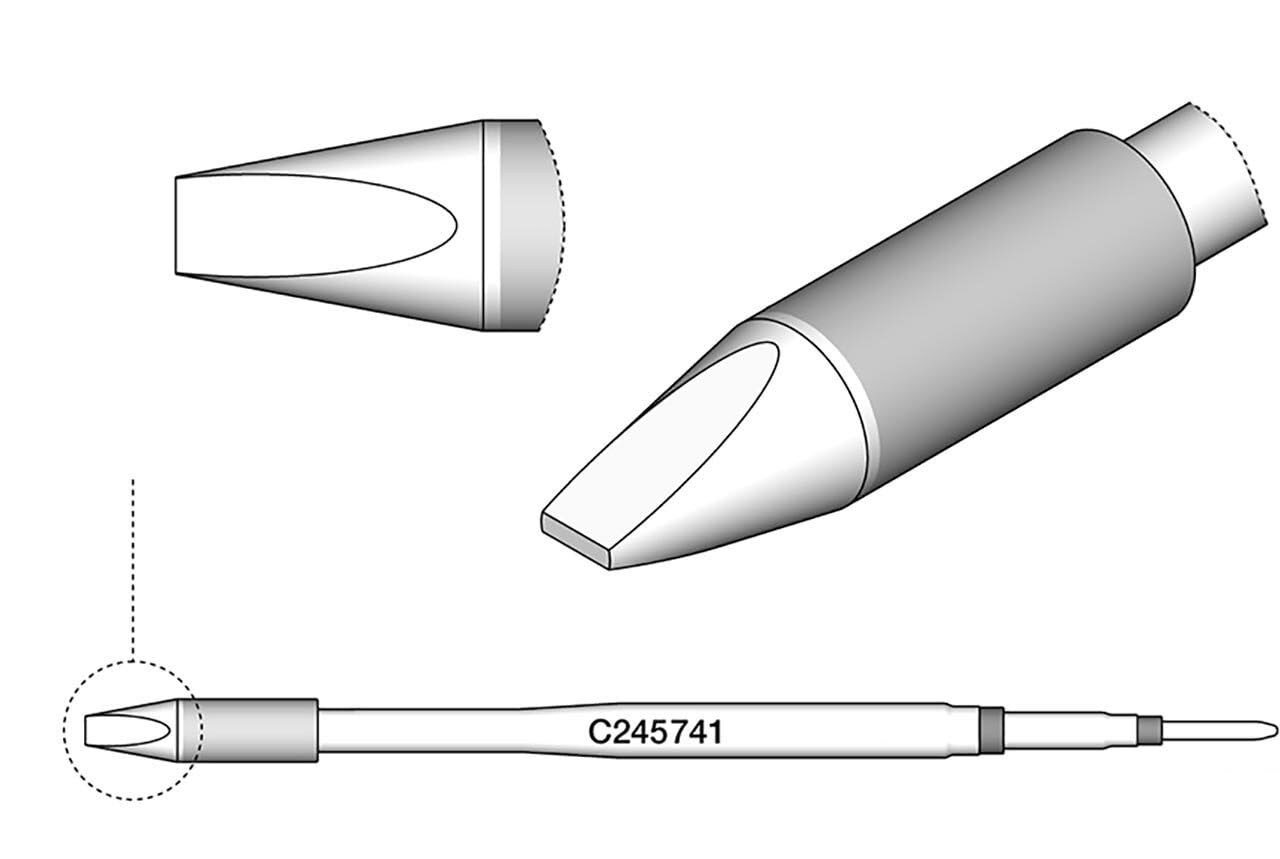 JBC C245741 Chisel Cartridge 2.4 x 0.6 HT, special for T245