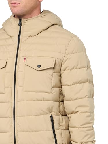 Image of Water Resistant Performance Stretch Hooded Puffer Jacket