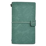 CXBDDF A6 nachfüllbarer Planer, Leder-Reisetagebuch, Notizbuch, geprägtes Taschenkalender, Geschenk für Mädchen, Frauen, Mutter, Tochter (192 Seiten) (Black-Soul Eater1)