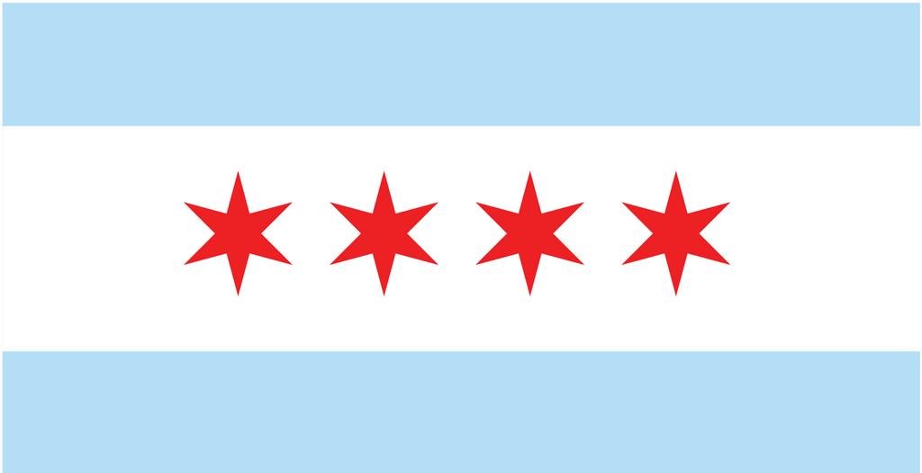 JMM Industries Chicago City Flag Illinois Vinyl Decal Sticker Chi-Town Car Window Bumper 2-Pack 5-Inches by 3-Inches Premium Quality UV-Resistant Laminate PDS357