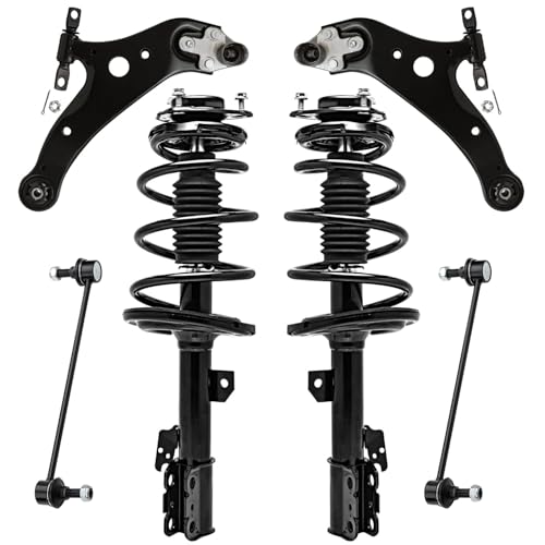 Detroit Axle - FWD Front Suspension Kit for Toyota 2011 2012 2013 2014 Sienna, 3.5L Replacement Struts & Coil Spring Lower Control Arms Sway Bars Quick Install Ready Struts Shocks Assembly