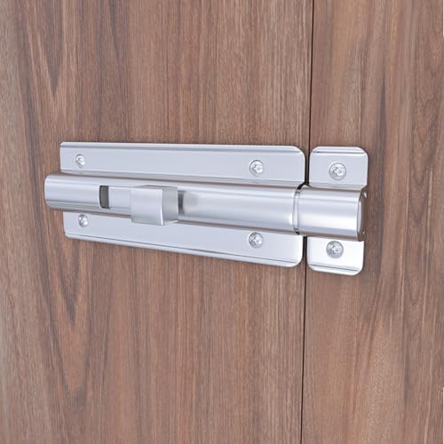 Image of Boniry Premium Heavy Duty Door Latch | Door Stopper Lock | Main Door High Security and Home and Office Doors for Wooden and PVC Door Latch (1, Silver)