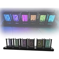 Amazon.co.jp: ニキシー管 時計 真空管 時計，6ビットRGB LED疑似