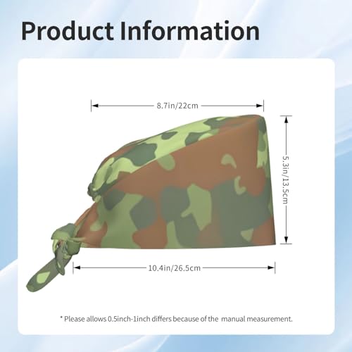 Image of Cute Pug Dog Print Working Cap Scrub Cap with Sweatband,Adjustable Fashion Bandage Tie Back Hat Headwear for Women Men