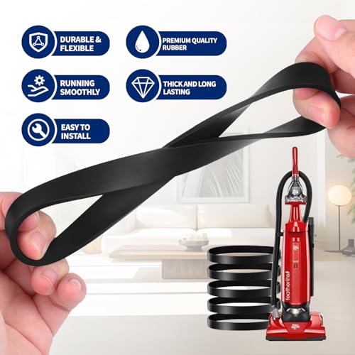 Image of 5-Pack Dirt Devil (Royal) Style 5 Upright Vacuum Cleaner Replacement Belts - Brush and Gear Belts - Fits Power Max Pet, Featherlite, Swivel Glide (1LU0310X00, 3720310001, 1540310001)