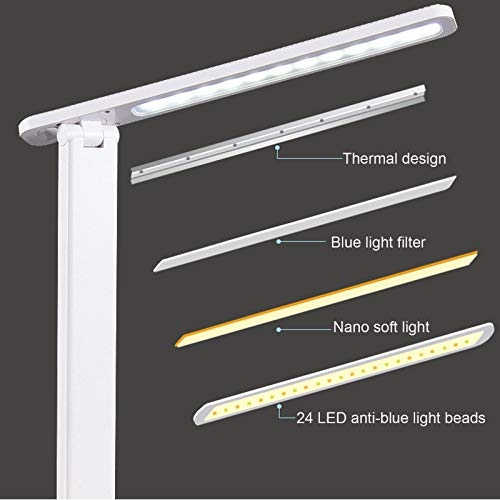Schreibtischlampe LED Dimmbare Tischlampe Kabellos Wiederaufladbar Drehbare Augenschutz Tischleuchte Memory-Funktion für… – Bild 5