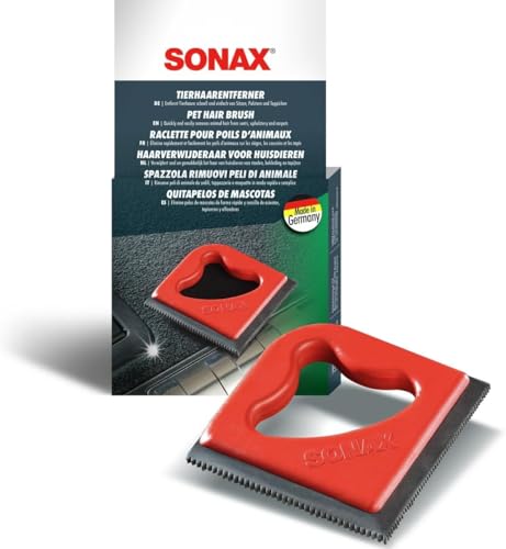SONAX Spazzola ergonomica rimozione peli animali (1 pezzo) elimina peli facilmente da sedili tappezzeria e tappeti | Art. N. 04978000