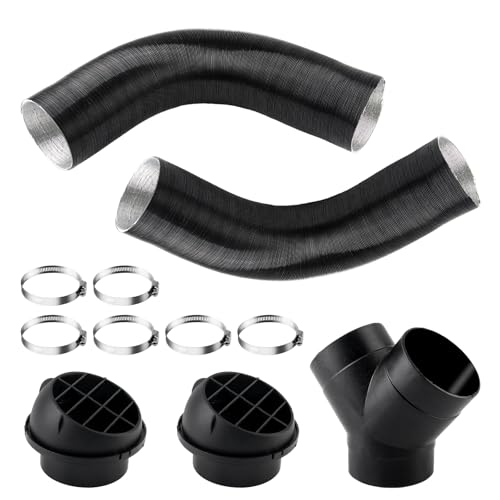 Sunyunze Warmluftschlauch Y-Rohr-Set Standheizung Schlauch für 75mm Auto Heizung Rohr Kanal Rohrleitung Entlüftungsschlauch Standheizung Zubehör Luftauslassset