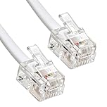 RJ11 Cable for Landline Telephone, Router, Modem to Phone Socket/Microfilter - ADSL Internet for BT/Talk Talk/Sky Broadband/Plusnet/Vodafone - White (1M)