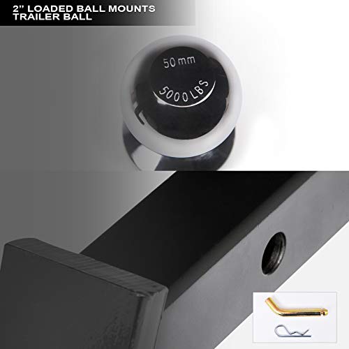 Stehlen 642167819332 Universal Trailer Hitch 8 Inch Drop Loaded Ball Mount Receiver 2" - Silver With Polished Chrome #TOP1