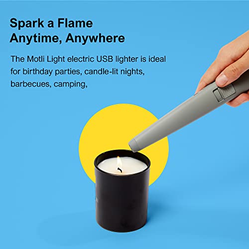 The Usb Lighter Company Electric Lighter - The Motli Light With Led Flashlight & Rechargeable Battery - Long Neck, Flameless, Windproof With Electronic Arc Tesla Coil For Candles, Camping, & Bbq #TOP7