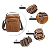 MANNUOSI Sacs bandoulière Homme Sacs business vintage cuir veritable Sacs à main voyage multifonctionnel Marron A #4