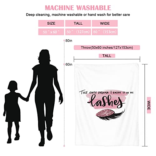 Ivarunner Lash Blanket - Soft Cozy Throw Blanket For Couch Bed Lash Room Decor, Lightweight Blankt Eyelash Birthday Gifts For Women, Plush Blanket For Lash Bed Cover 50"X 60" #TOP3