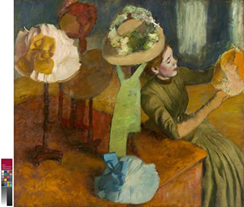 Mural en lienzo de La sombrerería de Edgar Degas para salón o estudio (60x90cm)