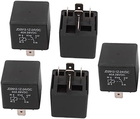 uxcell 5pcs JD2912-1Z-24VDC 5 Pin 40A 28VDC DC 24V Universal Car Vehicle Motor Fuse Relay Switch Power