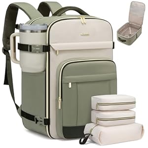 LOVEVOOK 40L Travel Backpack for Women Men 173 Inch Carry On Backpack Personal Item Backpack for Airlines Spacious and Durable Design with 3 Packing Cubes