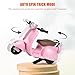 Adehevio Electric Doll Scooter for 17cm Doll,Funny Doll Accessories with Music and Lights, 360° Rotatable Plastic Scooter Decoration Batteries Not Included(Pink)