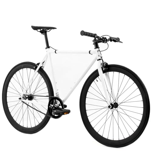 Golden Cycles Fixed Gear Single Speed Bike - Perfect Urban Commuter Bicycle with Front and Rear Brakes - Ideal for Teens and Adults - The Bike Comes in Different Sizes (41cm, Shocker)