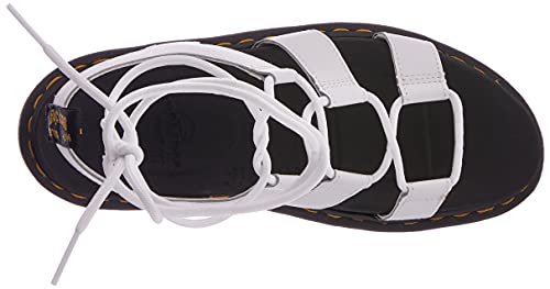 Dr. Martens Women's Gladiator With Ankle-Tie Sandal, White, 9 #TOP4