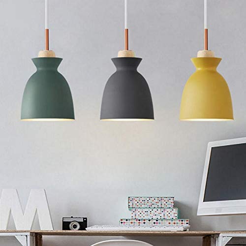 Lustre en bois massif rétro industriel E27 pour éclairage de salon - 5