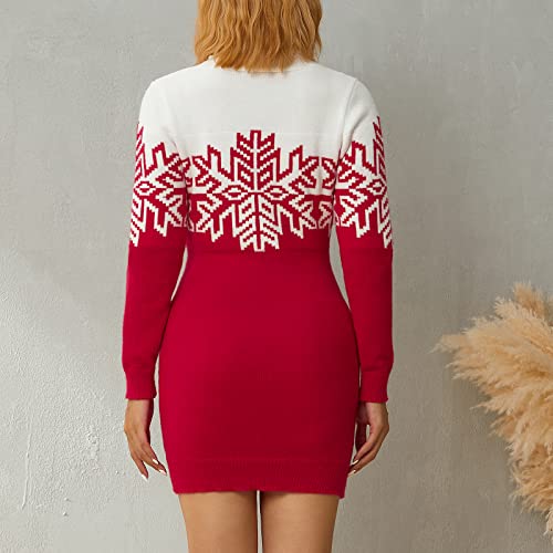 Ugly Christmas Sweater Family Matching Christmas Outfit Turtleneck Snowflakes Holiday Knitted Pullover for Adult Kids4