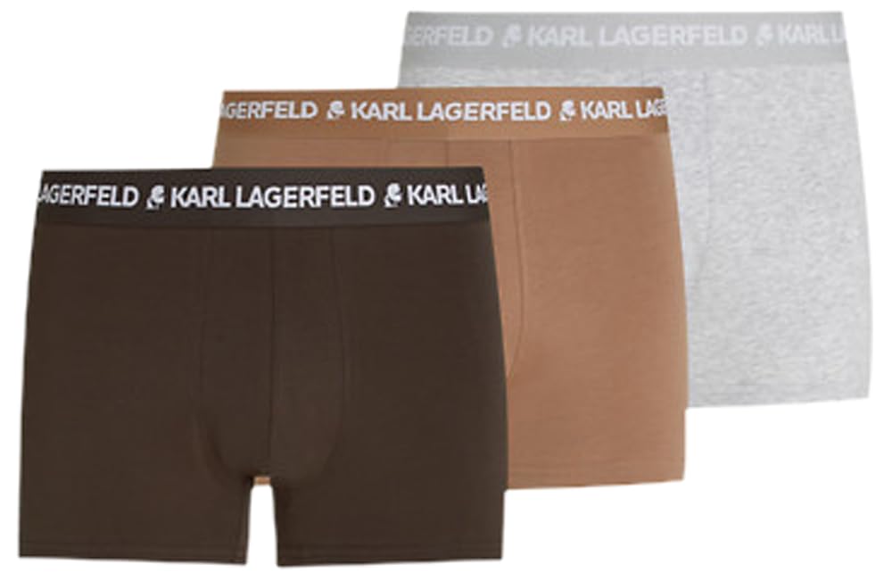 Karl Lagerfeld Herren Logo Trunk Multiband (3 Pack) Malz/Kaffee/Melange L