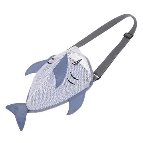 Toyvian Cute Mesh Beach Bag for Boy Girl Fun Collecting Shell Tote Lightweight Grey Design for and Adventures