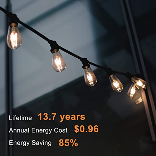 tjoy edison light bulbs 60w equivalent dimmable vintage led light bulbs e26 medium base warm white 2700k st58 8w 800lm 80 cri antique decorative filament led bulb clear glass 6 pack