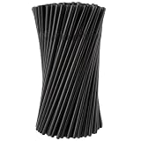 KURTT 500 Strohhalme wiederverwendbar, spülmaschinenfest, schwarz, 5x230mm