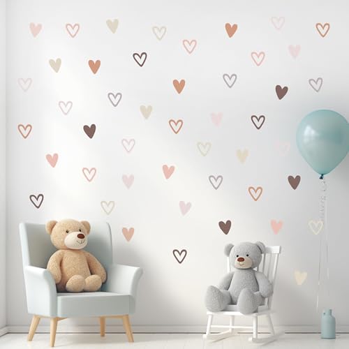 Vinilos Decorativos de Corazones Boho para Pared Beige miniatura 5