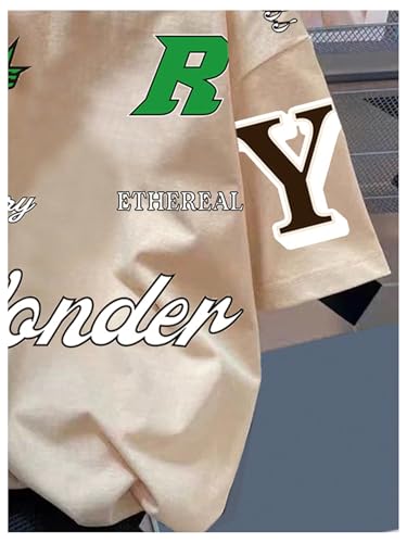 WDIRARA Boy's Graphic Letter Print T-Shirts Crew Neck Short Sleeve Tee Loose Tops4