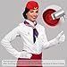 XEPST 4PCS Flight Attendant Costume for Women - Stewardess Costume Accessories Set with Flight Attendant Hat Scarf Gloves Brooch for Women Halloween Costumes Cosplay Carnival Fancy Dress Up, Red