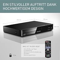 Panasonic DMP-BDT167EG Kompakter 3D Blu-ray Player (Full HD Upscaling, Internet Apps, LAN-Anschluss, USB, MKV-Playback) schwarz – Ansicht 8