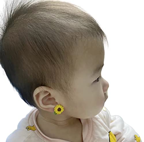 Cute Earrings Studs Handmade For Girls,Teens,Women,14K Gold Filled Post,Sunflower Earrings Perfect Christmas Gift (Sunflower Small) #TOP2