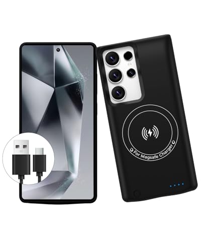 Giabuao Battery Case for Samsung Galaxy S22Ultra/S23Ultra(6.8) 10000mAh Qi Wireless Charging Magnetic Rechargeable Extended Charge Case Portable Protective Power Bank for Galaxy S22 Ultra Black