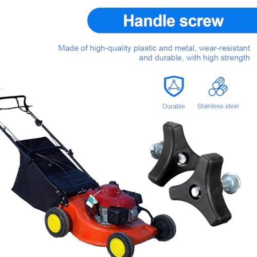 WeddHuis 2 Stück Rasenmäher Griffschrauben Set, Dreieck Griff Knauf Mutter Schraube Kunststoffschrauben und Muttern für Rasenmäher-Schiebegriffe Gartenwerkzeug Zubehör (Schwarz)