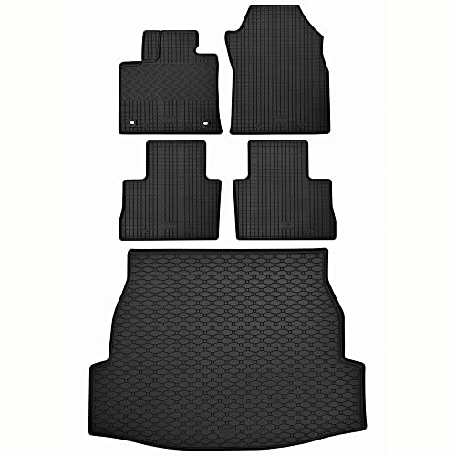Car Lux DUO05962 - Alfombras Alfombrillas de goma a medida + alfombra maletero conjunto para Toyota RAV4 desde 2019-