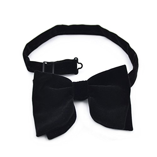 Men's Velvet Bow Tie Black Bowtie Wedding Groomsmen Accessories Adjustable 1 Pc