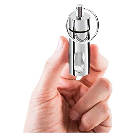 iSnuff Metal Clear Glass Window Dispenser with Screw Cap Lid - Sample Silver Container for Travel Preservation Cover