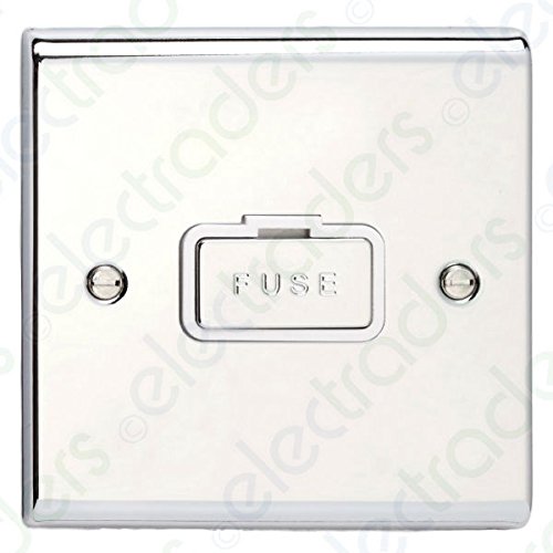 Deta SD1360CHW Unswitched Spur Connection Unit - 13 Amp (Polished Chrome/White Insert)