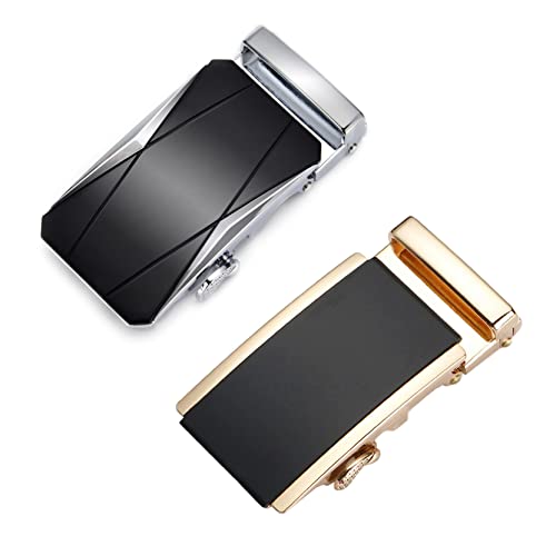 Jzhen 2pcs Boucle de Ceinture en Alliage à Cliquet, pour Les Ceintures pour Hommes Uniquement, Réglable à Cliquet Ceinture Boucle Automatique Cover
